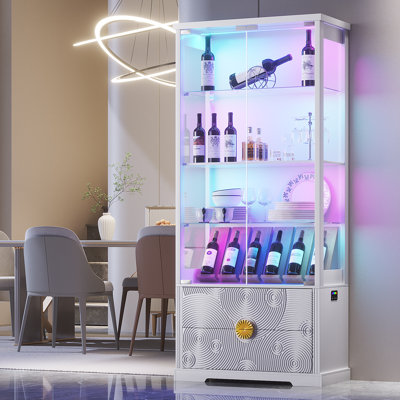 67" T Display Cabinet With Led Light by Wrought Studio