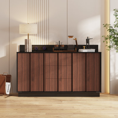 36" H Sideboard With Power Outlets And 3 Drawers by Ebern Designs