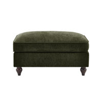 Chenille Ottoman With Detachable Ruffles Pleats Skirts Foot Stool Living Room Ottoman by Red Barrel Studio