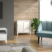 Harper 30"W Solid Hardwood Mid-Century Modern Low Storage Cabinet With Sliding Doors by Simpli Home