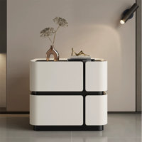 Modern 2-drawer Nightstand, Pu Leather Wrapped Bedside Table With Tempered Glass Top For Bedroom And Living Room