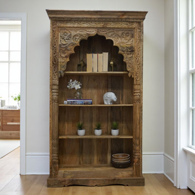 Hand-crafted Solid Wood Bookcase Natural Finish