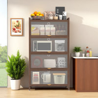57" H Kitchen Pantry Cabinet With Four Flip Doors by Ebern Designs
