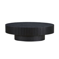 Modern Handcraft Drum Coffee Table Length 43.7 Inch Ellipse Coffee Table For Living Room,Oval Small Coffee Table With Sturdy Pedestal, MDF by Corrigan Studio