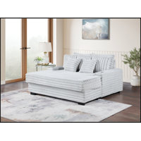 Oversized Sofa Chaise Lounge Chair with Cupholders and USB Charging Port, Perfect for Comfort and Convenience in Modern Living Spaces by Latitude Run