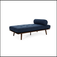 Mid-Century Modern Chaise Lounge with Button-Tufted Upholstery and Splayed Legs for Comfort and Style by George Oliver