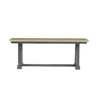 verett Farmhouse Dining Bench – Rustic Brown & Charcoal Gray