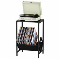 2-Tier End Table, Record Player Stand For 100 Albums by 17 Stories