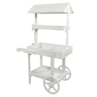 Multi-use Wooden Garden Cart - 3-tier Plant Stand For Weddings & Craft Fairs by Arlmont & Co.
