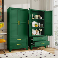 Steel Pantry Cabinet, 71" Metal Storage Cabinets with 2 Doors, 2 Adjustable Shelf and 2 Drawers, Freestanding Storage Cabinet for Bedroom, Kitchen, Ho by Winston Porter