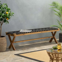 Wood Outdoor Bench, 2-Person Garden Bench by George Oliver