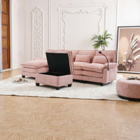 106" U-Shape Sectional Sofa with Chaise, Ottoman & Storage, Chenille Fabric, 800 Lb Capacity by Ebern Designs