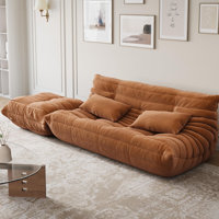 Bean Bag Couch, Oversized Fireside Chair Bean Bag Sofa with Ottoman, Togo Loveseat Sofa by Trule