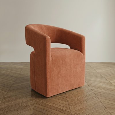 Roya Barrel-Back Dining Chair With Casters