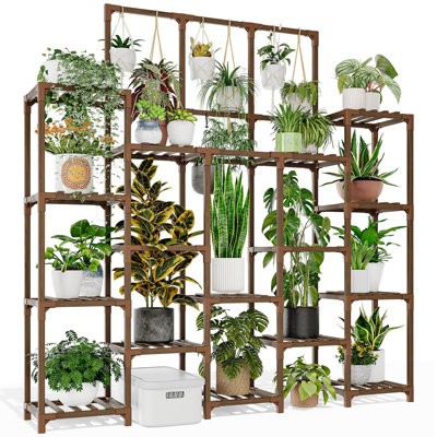14-Tier Large Plant Stand Indoor Outdoor 63" Tall Plant Shelf For Plants For Living Room Heavy Duty Plant Rack Garden Balcony Patio Hanging Planter by Ophelia & Co.