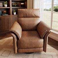 Power Recliner Chair Swivel Nursery Rocker Reclining with Charging Port, Double Layered Armrests and Side Pocket by Ebern Designs
