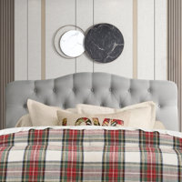 Linen Upholstered Headboard-Modern-Adjustable Height-Button Tufting by Winston Porter