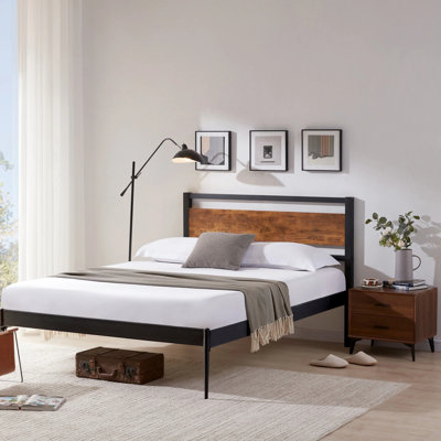 Rustic Headboard - Classic Country Style Design | Medium-Density Fiberboard Construction | Quick Assembly | 264 Lbs Weight Capacity | Vintage Brown Fi by 17 Stories