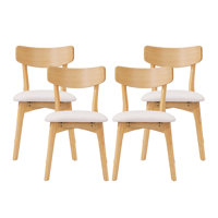 Hana Mid-Century Modern Rubberwood Dining Chair With Upholstered Seat by Corrigan Studio