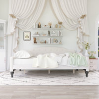 Modern And Stylish Wood Upholstered Tufted Daybed