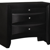 Black 2 Nightstand For Bedroom, Slide-out Tray Bedroom Storage Adaptability, 25.5 Inches In Height, 25.42 Width, 16.38 Depth, Asian Hardwood And Venee by Everly Quinn