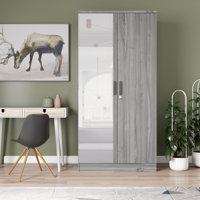 2 Doors Wardrobe Mirrored Door by Ebern Designs