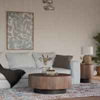Solid Mango Wood Round Coffee Table by Hokku Designs