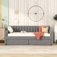 Twin Size Upholstered daybed with Drawers