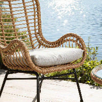 Rattan Patio Set With UV-Resistant Cushions & Glass Top Table 250Lb Capacity Outdoor Conversation Set??