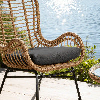 Rattan Patio Set With UV-Resistant Cushions & Glass Top Table 250Lb Capacity Outdoor Conversation Set?? by Bay Isle Home