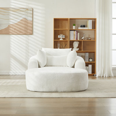 Oversized Lounge Chaise Indoor, Chenille Upholstered Modern Sofa Couch,No Assembly Required,Comfy Sleeper Sofa for Living Room Dorm Apartment by Ebern Designs
