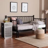 Baxton Studio Marisela Twin-To-King Expandable Daybed - Wood Spindle Bed Frame With Bamboo-Inspired Posts, Modern Transitional Bedroom Furniture by Red Barrel Studio