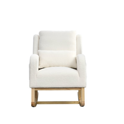 Rocker Accent Chair with Side Pockets, 27.5 Inch Modern High Back Armchair, Includes Lumbar Pillow by Latitude Run