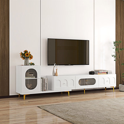 Wood Extendable TV Stand Entertainment Center Media TV Console by Ivy Bronx