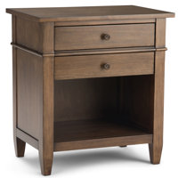 Carlton - Bedside Table - Rustic Natural Aged Brown by Lark Manor