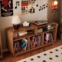 Record Player Stand With Charging Station & USB Ports, 55" by Millwood Pines