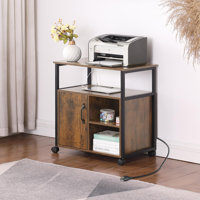 File Cabinet,Office Filing Cabinets with Socket and USB Charging Port,Printer Stand by Inbox Zero