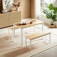 3-piece Dining Table Set with 2 Dining Benches by Ebern Designs