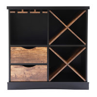 31.5" Bar Cabinet with Wine Storage and Stemware Rack