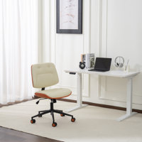 Office Desk Chair Pu Leather, Adjustable Height Armless Office Chair by George Oliver