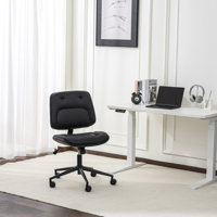 Office Desk Chair Pu Leather, Adjustable Height Armless Office Chair by George Oliver