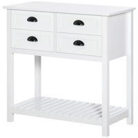 Coffee Bar Cabinet, Sideboard Buffet Cabinet, Kitchen Cabinet with 4 Drawers and Slatted Bottom Shelf for Kitchen, Living Room, White by Winston Porter
