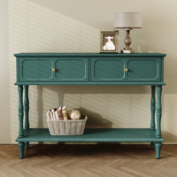 Mid-Century Console Table with 2 Doors for Entry and Living Room,Brown by Charlton Home