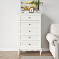 5 Drawer Dresser For Bedroom, Modern Storage Closet Cabinet Organizerwith Solid Wood Legs And Painted by Ebern Designs