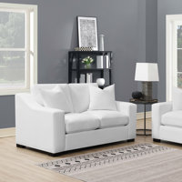 Latoria Upholstered Sloped Arm Loveseat White