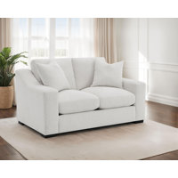 Latoria Upholstered Sloped Arm Loveseat White