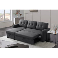 Upholstered Pull out Sectional Sofa with Chaise by Latitude Run