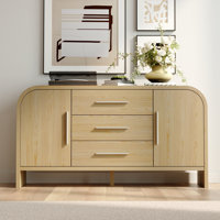Modern Wooden Sideboard, Sideboard With 3 Drawers And 2 Shelves