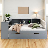 Full Size Daybed With Desk, Charging Station And Storage by Hokku Designs
