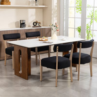 Linen Upholstered Solid Wood Side Dining Chairs by Gracie Oaks